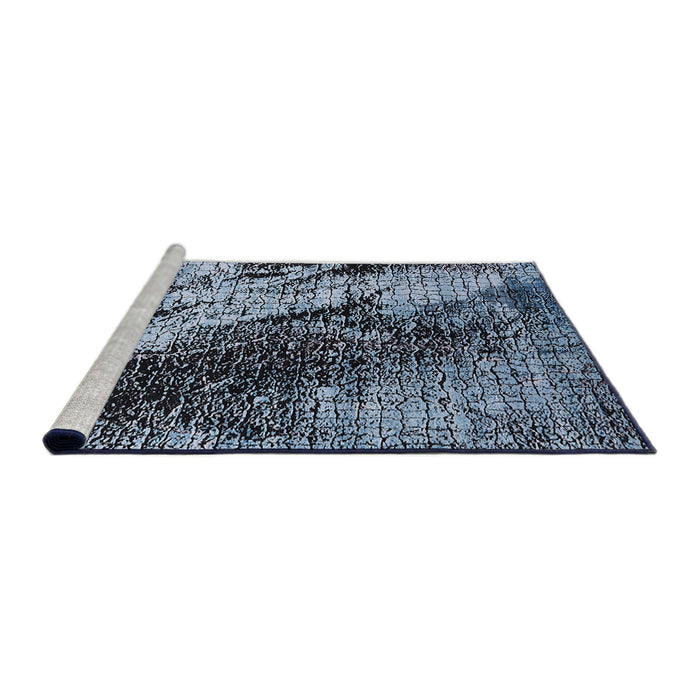 Sideview of Machine Washable Industrial Modern Jeans Blue Rug, wshurb2467
