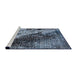 Sideview of Machine Washable Industrial Modern Jeans Blue Rug, wshurb2467