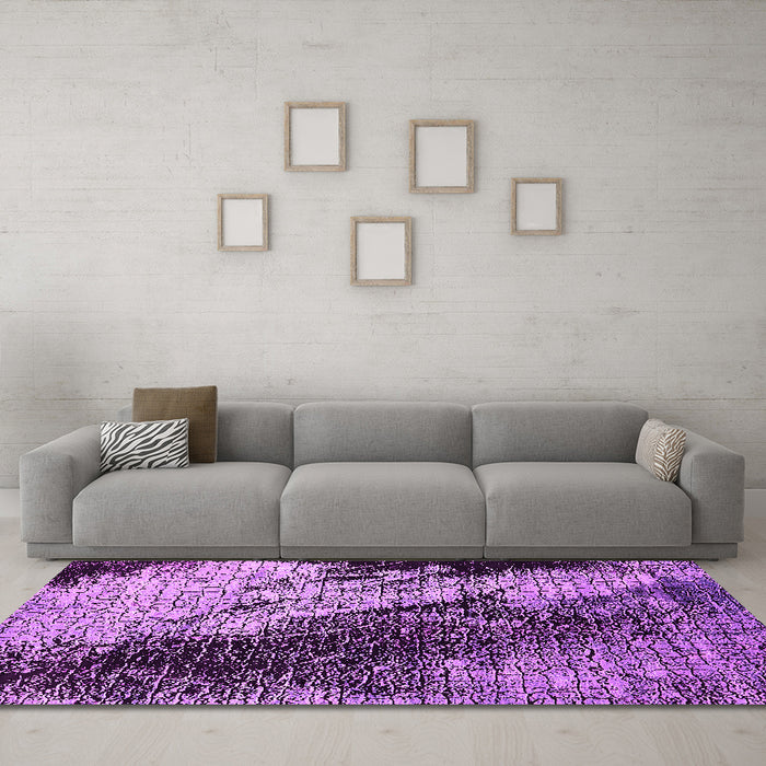 Machine Washable Oriental Pink Industrial Rug in a Living Room, wshurb2467pnk