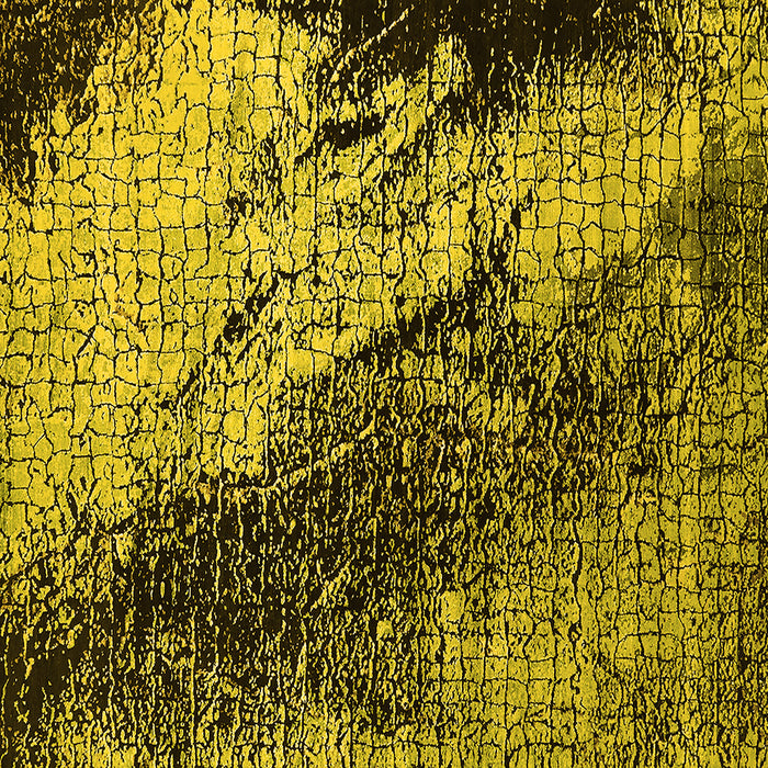 Square Machine Washable Oriental Yellow Industrial Rug, wshurb2467yw