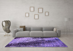 Machine Washable Oriental Purple Industrial Area Rugs in a Living Room, wshurb2467pur
