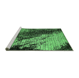 Sideview of Machine Washable Oriental Emerald Green Industrial Area Rugs, wshurb2467emgrn
