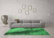 Machine Washable Oriental Green Industrial Area Rugs in a Living Room,, wshurb2467grn