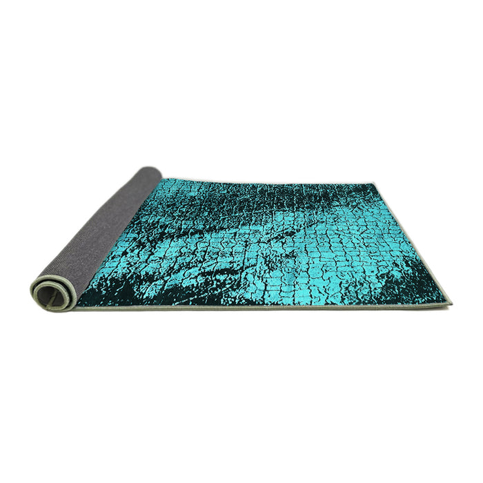 Sideview of Oriental Turquoise Industrial Rug, urb2467turq