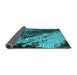 Sideview of Oriental Turquoise Industrial Rug, urb2467turq