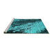 Sideview of Machine Washable Oriental Turquoise Industrial Area Rugs, wshurb2467turq