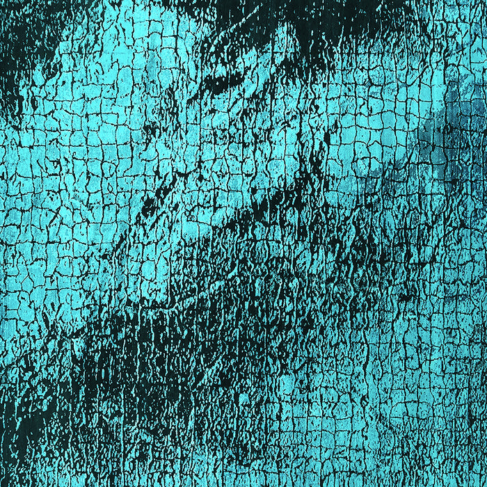 Square Machine Washable Oriental Turquoise Industrial Area Rugs, wshurb2467turq