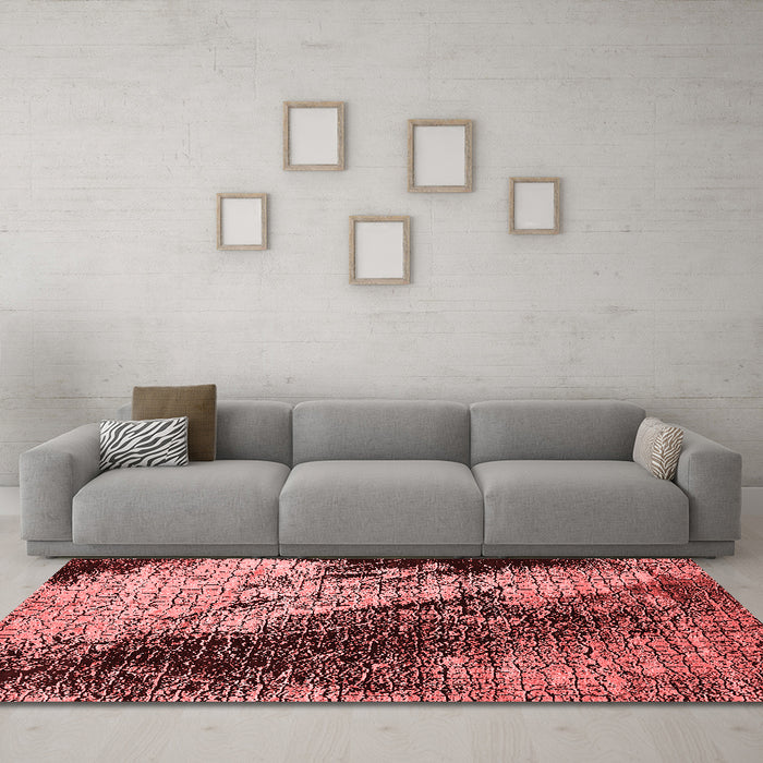 Industrial Red Washable Rugs