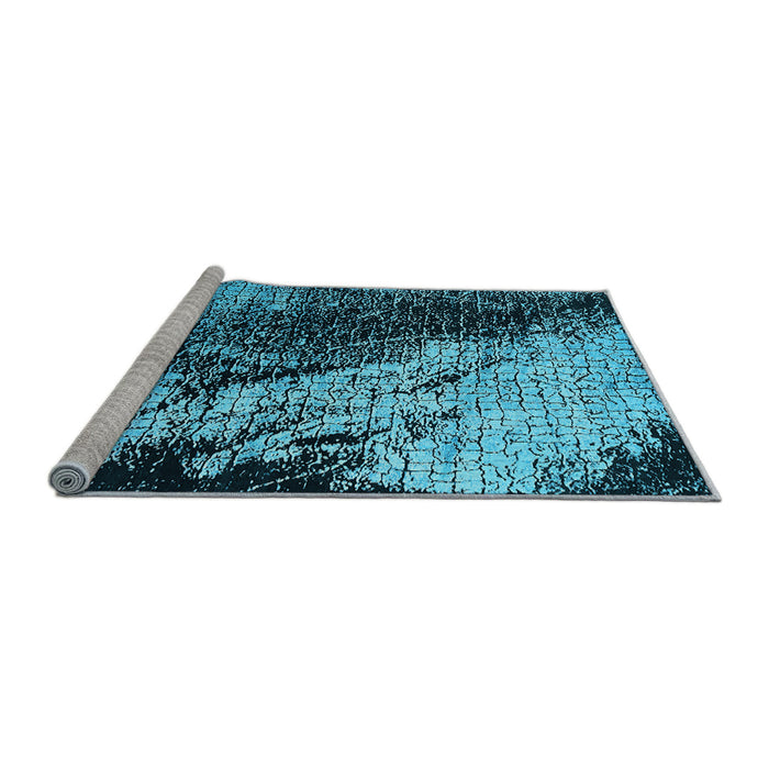 Sideview of Machine Washable Oriental Light Blue Industrial Rug, wshurb2467lblu