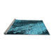 Sideview of Machine Washable Oriental Light Blue Industrial Rug, wshurb2467lblu