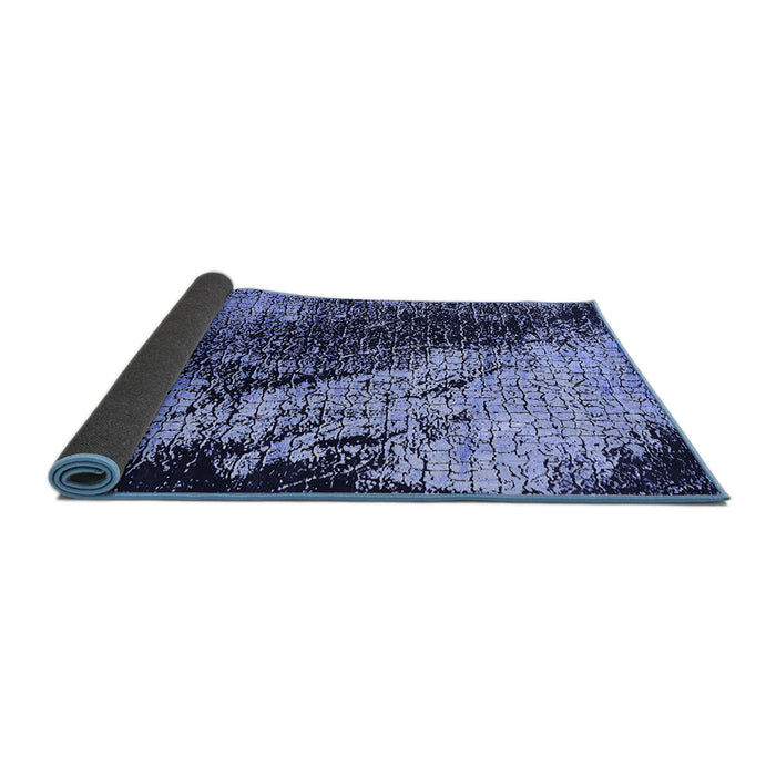 Sideview of Oriental Blue Industrial Rug, urb2467blu