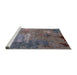 Sideview of Machine Washable Industrial Modern Purple Rug, wshurb2468