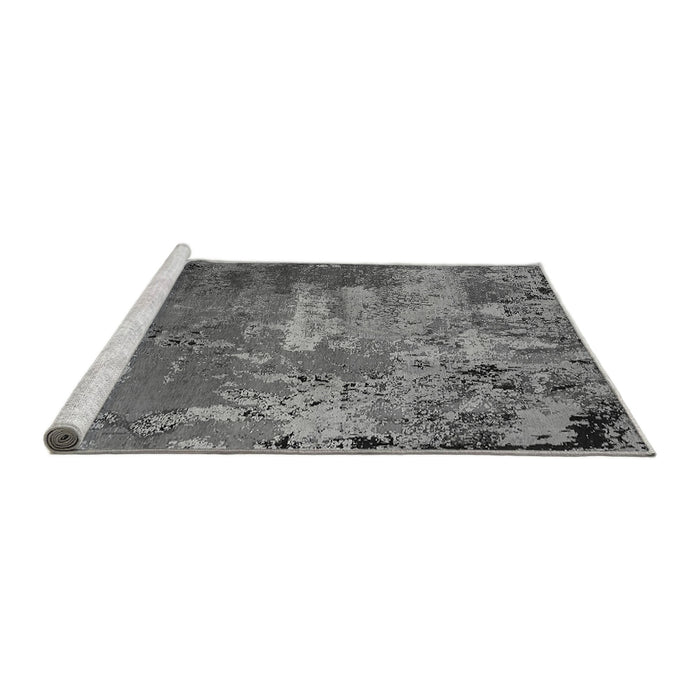 Sideview of Machine Washable Oriental Gray Industrial Rug, wshurb2468gry