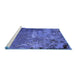 Sideview of Machine Washable Oriental Blue Industrial Rug, wshurb2468blu