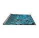 Sideview of Machine Washable Oriental Light Blue Industrial Rug, wshurb2468lblu