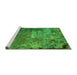 Sideview of Machine Washable Oriental Green Industrial Area Rugs, wshurb2468grn