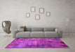 Machine Washable Oriental Pink Industrial Rug in a Living Room, wshurb2468pnk