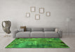 Machine Washable Oriental Green Industrial Area Rugs in a Living Room,, wshurb2468grn