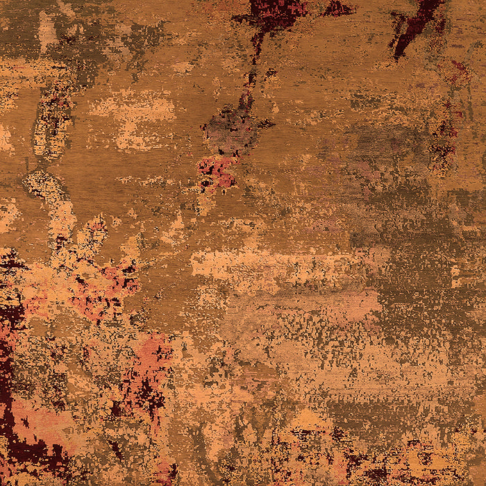 Square Oriental Orange Industrial Rug, urb2468org