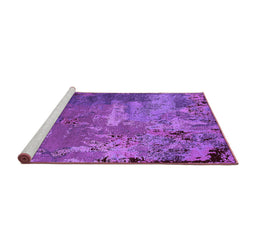 Sideview of Machine Washable Oriental Purple Industrial Area Rugs, wshurb2468pur