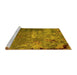 Sideview of Machine Washable Oriental Yellow Industrial Rug, wshurb2468yw