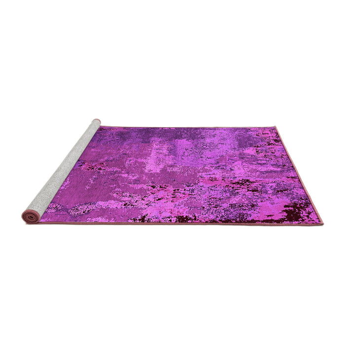 Sideview of Machine Washable Oriental Pink Industrial Rug, wshurb2468pnk