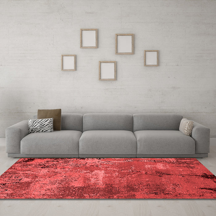 Industrial Red Washable Rugs