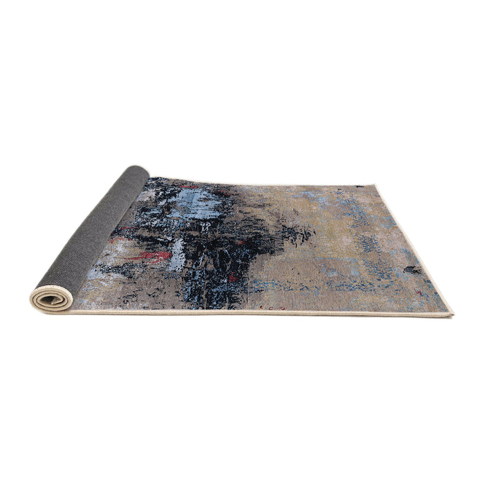 Sideview of Mid-Century Modern Carbon Gray Oriental Rug, urb2469