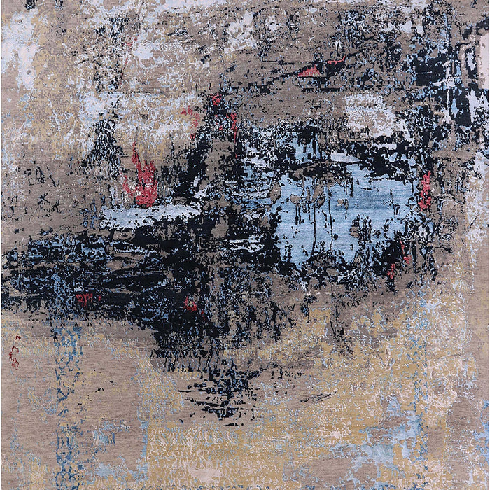 Machine Washable Industrial Modern Carbon Gray Rug, wshurb2469