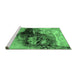 Sideview of Machine Washable Oriental Emerald Green Industrial Area Rugs, wshurb2469emgrn