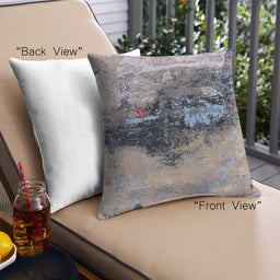 Front View of Mid-Century Modern Urban Square Carbon Gray Throw Pillow, 18 inch by 18 inch, pwurb2469