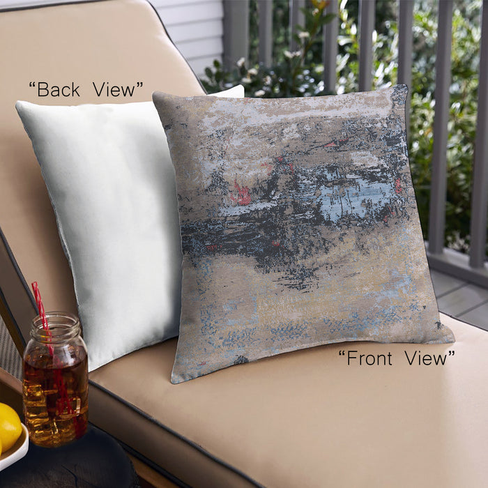 Front View of Mid-Century Modern Urban Square Carbon Gray Throw Pillow, 18 inch by 18 inch, pwurb2469