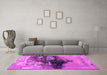 Machine Washable Oriental Pink Industrial Rug in a Living Room, wshurb2469pnk
