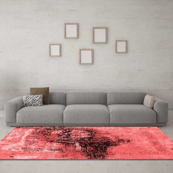 Industrial Red Washable Rugs