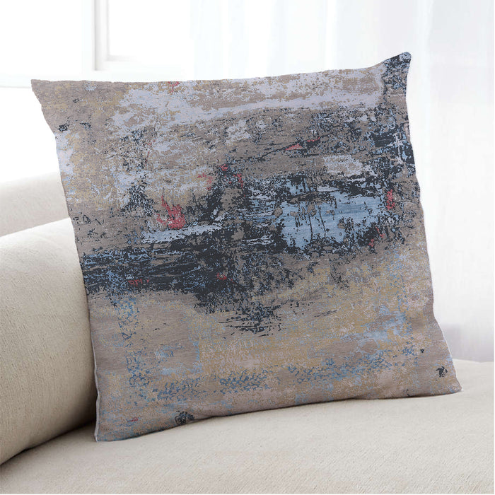 Lifestyle Image of Mid-Century Modern Urban Square Carbon Gray Throw Pillow, 18 inch by 18 inch, pwurb2469