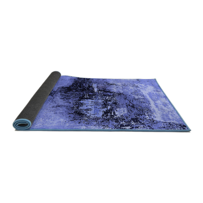 Sideview of Oriental Blue Industrial Rug, urb2469blu