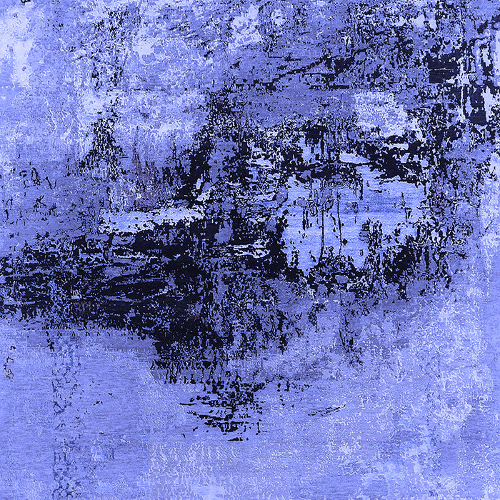 Machine Washable Oriental Blue Industrial Rug, wshurb2469blu