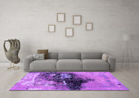 Machine Washable Oriental Purple Industrial Rug, wshurb2469pur