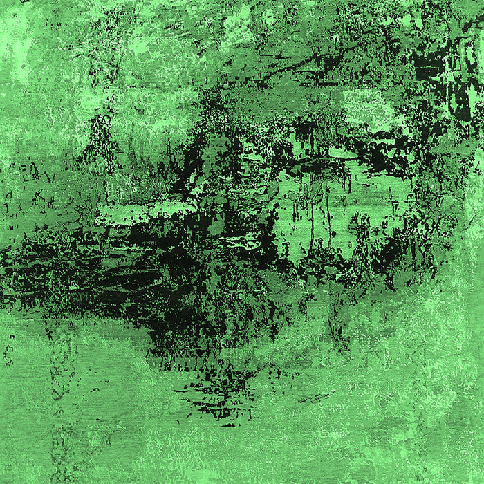 Machine Washable Oriental Emerald Green Industrial Area Rugs, wshurb2469emgrn