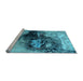 Sideview of Machine Washable Oriental Light Blue Industrial Rug, wshurb2469lblu