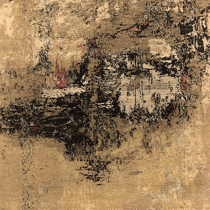 Machine Washable Oriental Brown Industrial Rug, wshurb2469brn