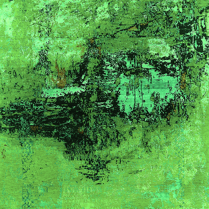 Machine Washable Oriental Green Industrial Area Rugs, wshurb2469grn