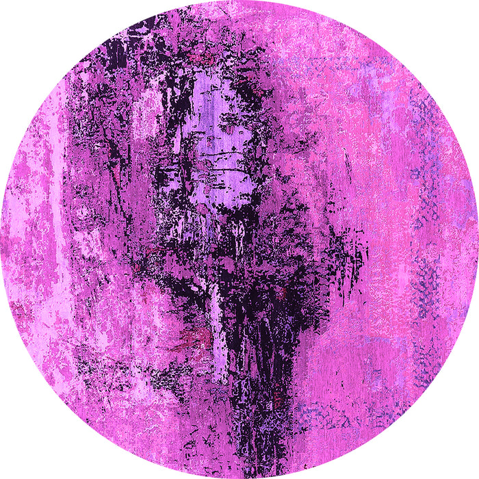 Round Oriental Pink Industrial Rug, urb2469pnk