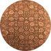 Round Oriental Orange Industrial Rug, urb2470org