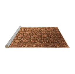 Sideview of Machine Washable Oriental Orange Industrial Area Rugs, wshurb2470org