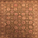 Square Machine Washable Oriental Orange Industrial Area Rugs, wshurb2470org