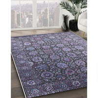 Mid-Century Modern Plum Purple Oriental Rug, urb2470