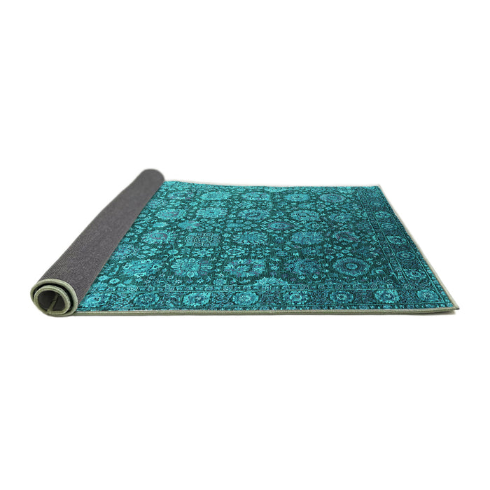 Sideview of Oriental Turquoise Industrial Rug, urb2470turq