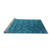 Sideview of Machine Washable Oriental Light Blue Industrial Rug, wshurb2470lblu