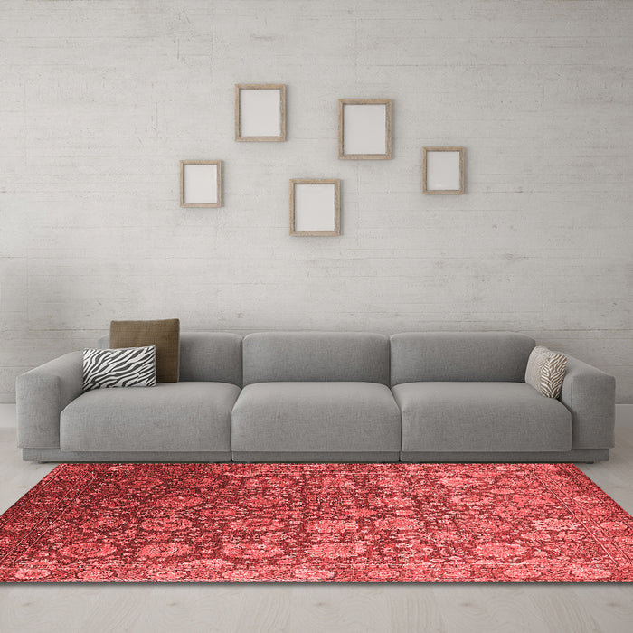 Industrial Red Washable Rugs